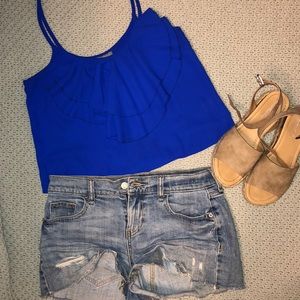 Blue crop top